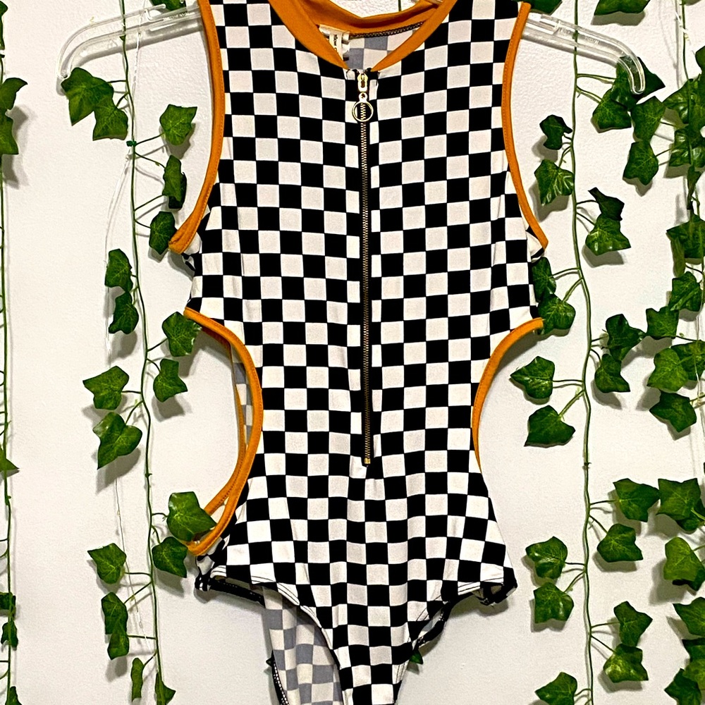 Checkerboard bodysuit